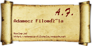 Adamecz Filoméla névjegykártya